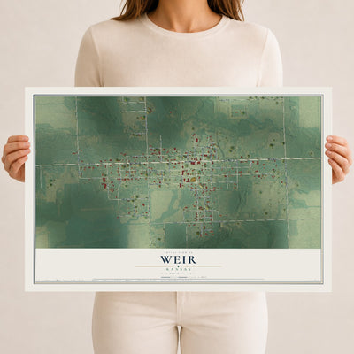 Map of Weir, Kansas, 12 x 18 inch unframed archival matte print