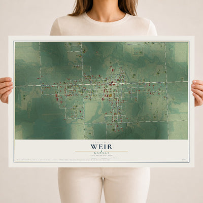 Map of Weir, Kansas, 18 x 24 inch unframed archival matte print