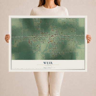 Map of Weir, Kansas, 24 x 36 inch unframed archival matte print