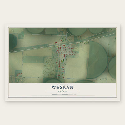 Weskan, Kansas map print, the full design