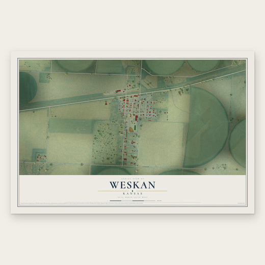 Weskan, Kansas map print, the full design