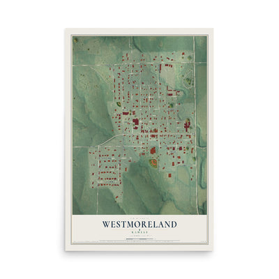 Map of Westmoreland, Kansas, 12 x 18 inch unframed archival matte print