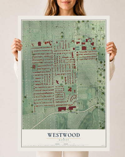 Map of Westwood, Kansas, 24 x 36 inch unframed archival matte print