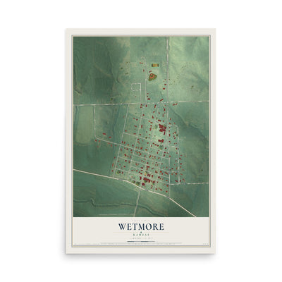 Map of Wetmore, Kansas, 12 x 18 inch unframed archival matte print