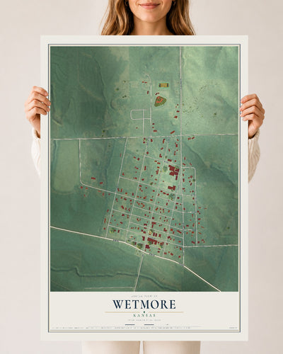 Map of Wetmore, Kansas, 24 x 36 inch unframed archival matte print