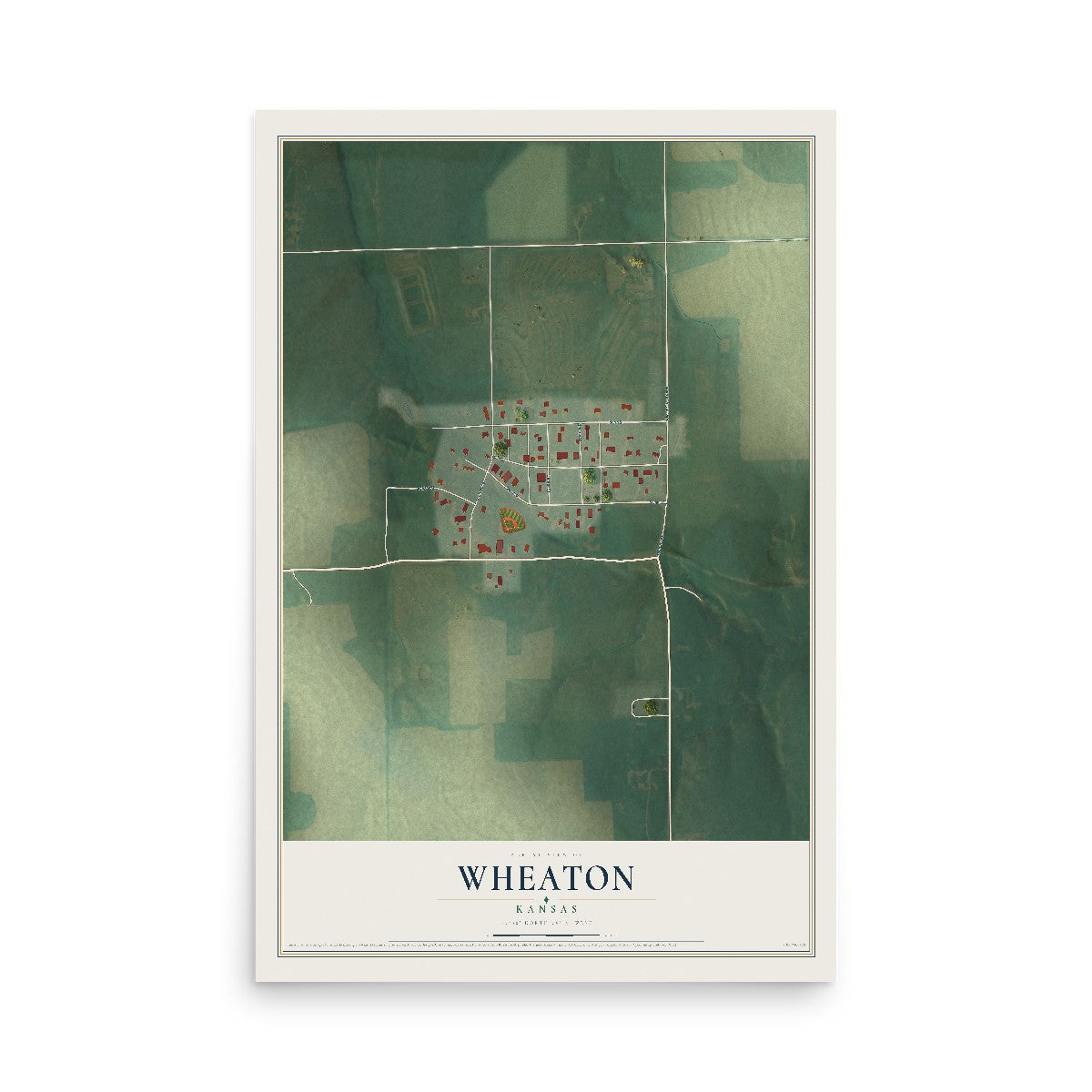 Map of Wheaton, Kansas, 12 x 18 inch unframed archival matte print