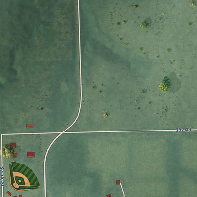 Second close-up of the map of Whiting, Kansas print showing more streets and buildings