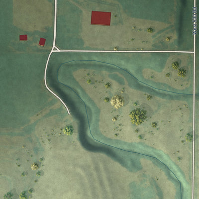 Close-up of the map of Woodruff, Kansas print showing street and building detail