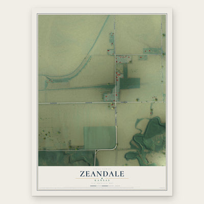 Zeandale, Kansas map print, the full design