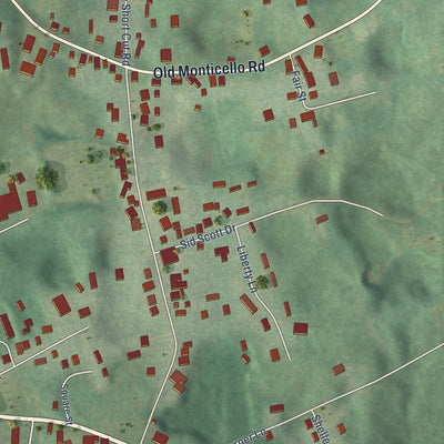 Second close-up of the map of Albany, Kentucky print showing more streets and buildings