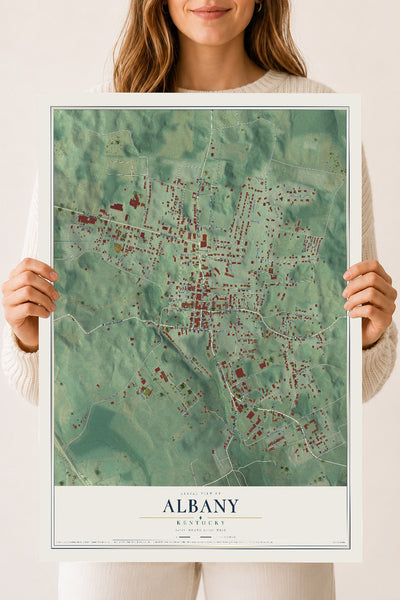 Map of Albany, Kentucky, 18 x 24 inch unframed archival matte print