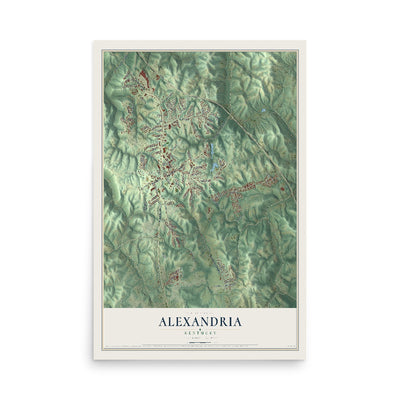 Map of Alexandria, Kentucky, 12 x 18 inch unframed archival matte print