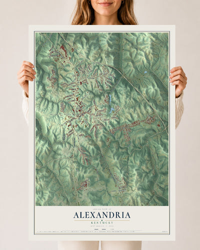 Map of Alexandria, Kentucky, 24 x 36 inch unframed archival matte print