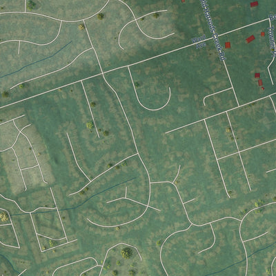 Close-up of the map of Anchorage, Kentucky print showing street and building detail