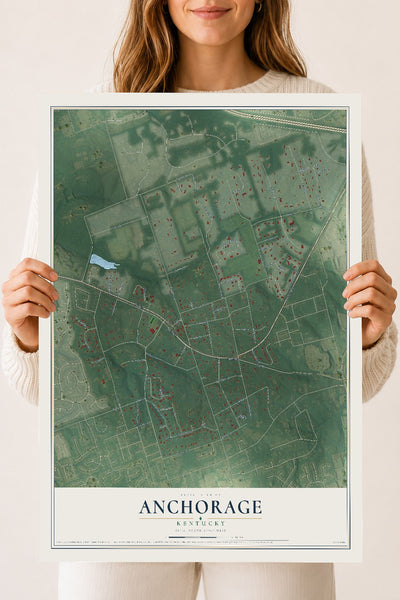 Map of Anchorage, Kentucky, 18 x 24 inch unframed archival matte print