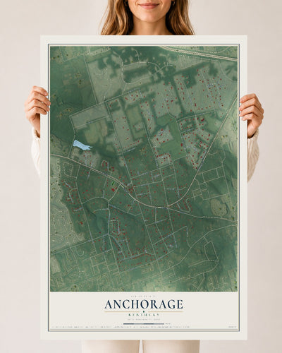 Map of Anchorage, Kentucky, 24 x 36 inch unframed archival matte print