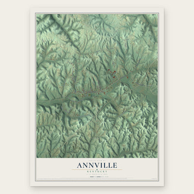 Annville, Kentucky map print, the full design