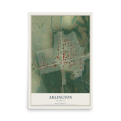 Map of Arlington, Kentucky, 12 x 18 inch unframed archival matte print