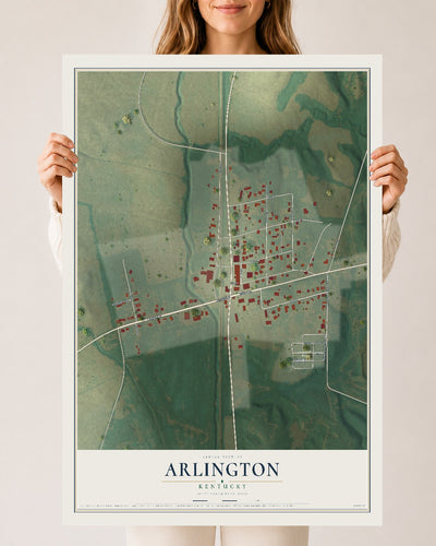 Map of Arlington, Kentucky, 24 x 36 inch unframed archival matte print