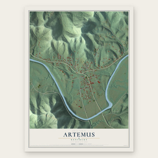 Artemus, Kentucky map print, the full design