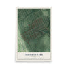 Map of Audubon Park, Kentucky, 12 x 18 inch unframed archival matte print
