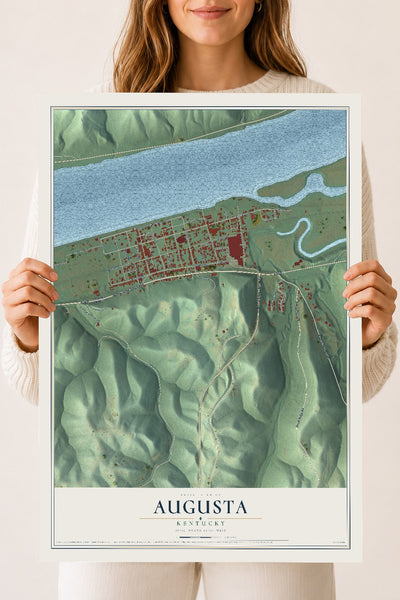 Map of Augusta, Kentucky, 18 x 24 inch unframed archival matte print