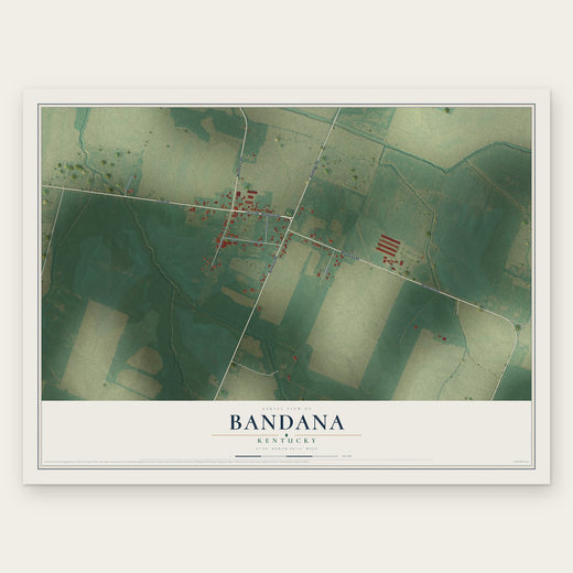 Bandana, Kentucky map print, the full design