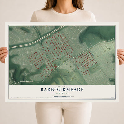 Map of Barbourmeade, Kentucky, 18 x 24 inch unframed archival matte print