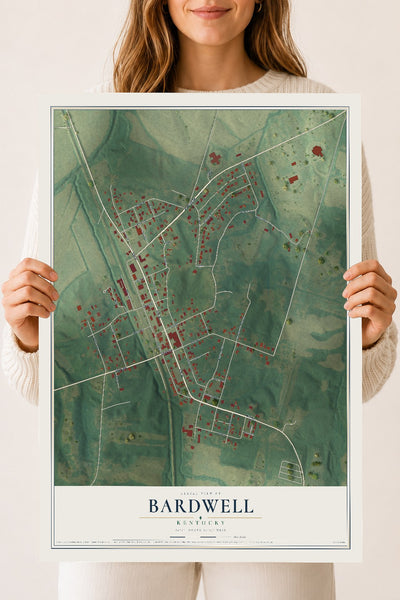 Map of Bardwell, Kentucky, 18 x 24 inch unframed archival matte print