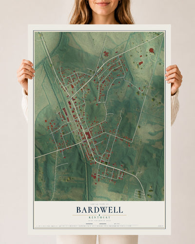 Map of Bardwell, Kentucky, 24 x 36 inch unframed archival matte print