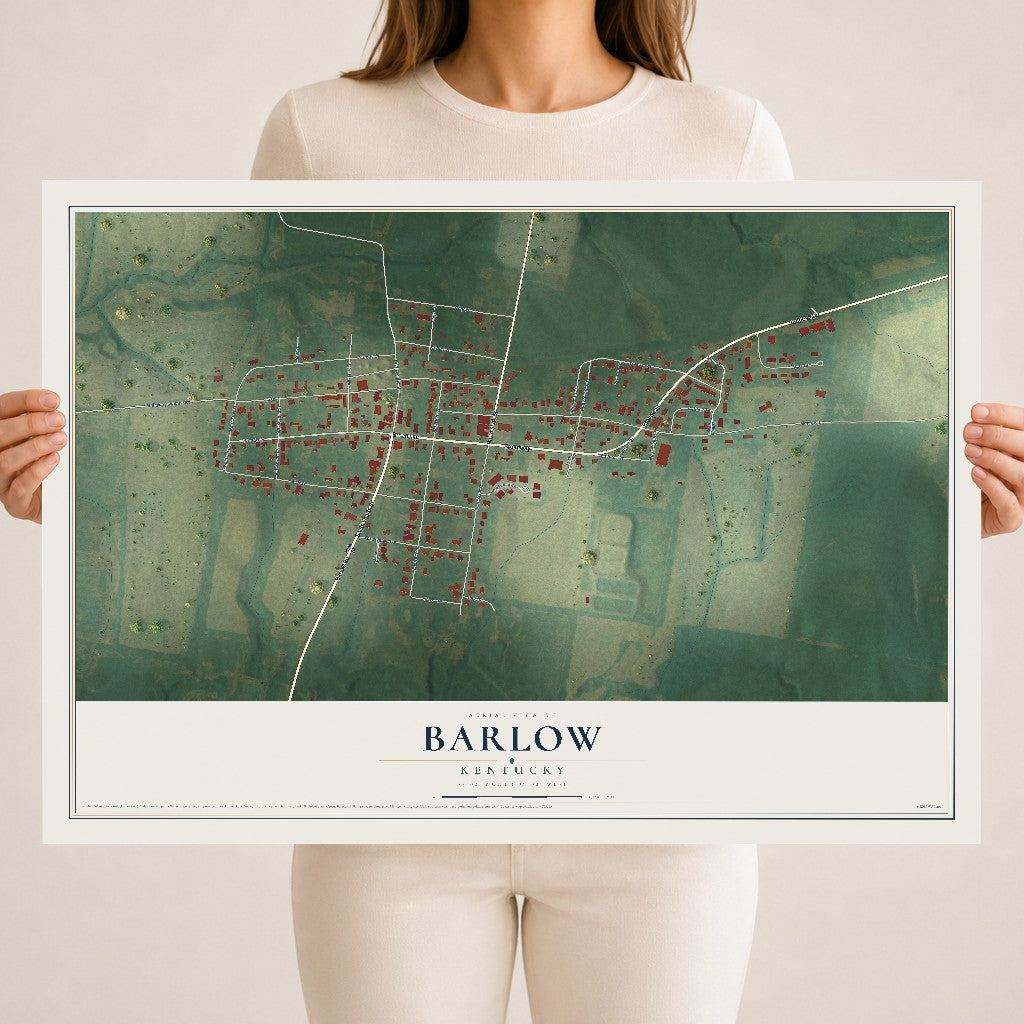 Map of Barlow, Kentucky, 18 x 24 inch unframed archival matte print