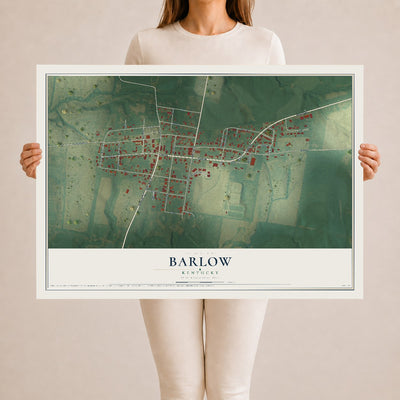 Map of Barlow, Kentucky, 24 x 36 inch unframed archival matte print