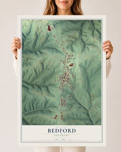 Map of Bedford, Kentucky, 24 x 36 inch unframed archival matte print