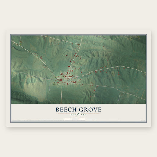 Beech Grove, Kentucky map print, the full design