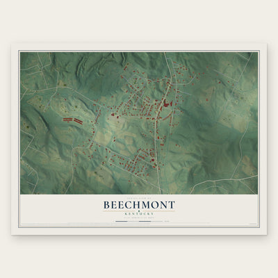 Beechmont, Kentucky map print, the full design