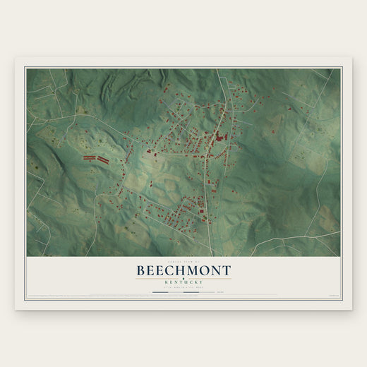 Beechmont, Kentucky map print, the full design
