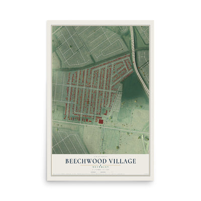 Map of Beechwood Village, Kentucky, 12 x 18 inch unframed archival matte print