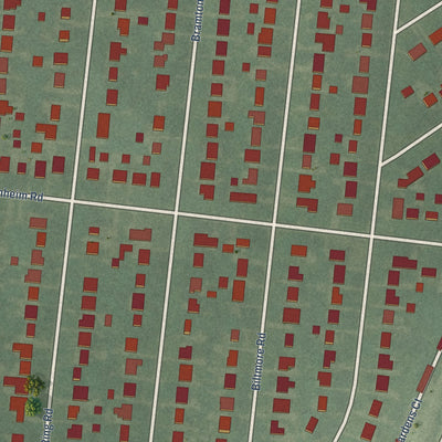 Close-up of the map of Beechwood Village, Kentucky print showing street and building detail