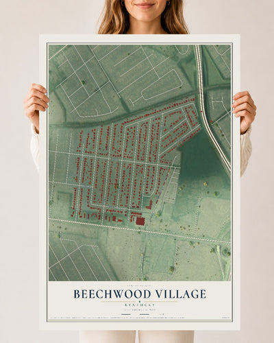 Map of Beechwood Village, Kentucky, 24 x 36 inch unframed archival matte print
