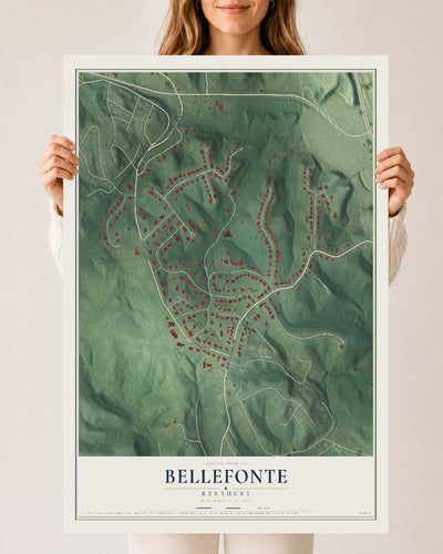 Map of Bellefonte, Kentucky, 24 x 36 inch unframed archival matte print