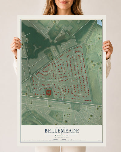 Map of Bellemeade, Kentucky, 24 x 36 inch unframed archival matte print