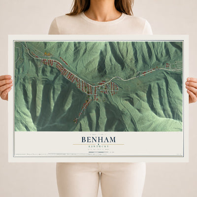 Map of Benham, Kentucky, 18 x 24 inch unframed archival matte print