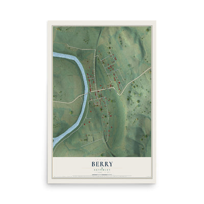 Map of Berry, Kentucky, 12 x 18 inch unframed archival matte print