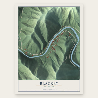 Blackey, Kentucky map print, the full design