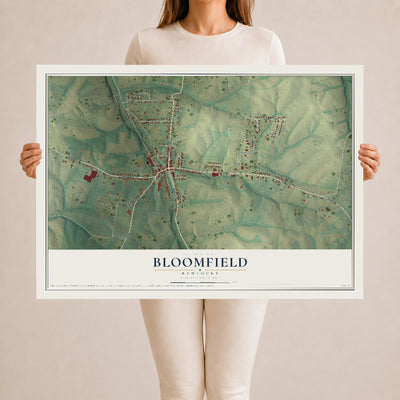 Map of Bloomfield, Kentucky, 24 x 36 inch unframed archival matte print