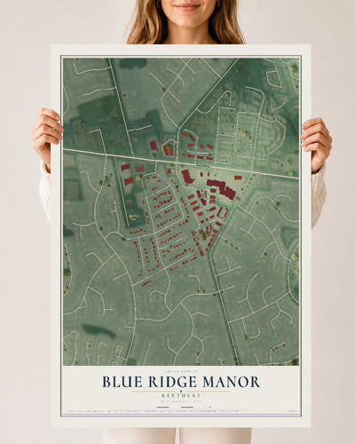 Map of Blue Ridge Manor, Kentucky, 24 x 36 inch unframed archival matte print