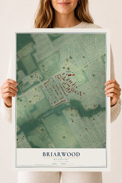 Map of Briarwood, Kentucky, 18 x 24 inch unframed archival matte print