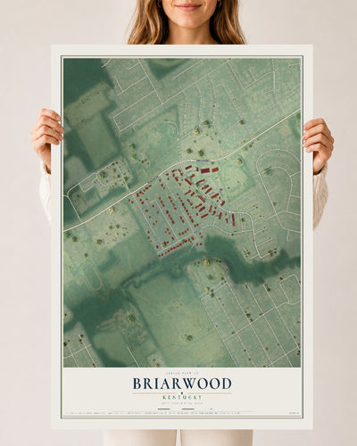 Map of Briarwood, Kentucky, 24 x 36 inch unframed archival matte print