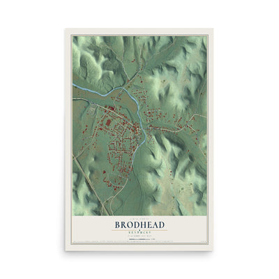 Map of Brodhead, Kentucky, 12 x 18 inch unframed archival matte print