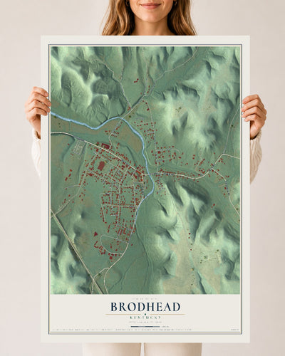 Map of Brodhead, Kentucky, 24 x 36 inch unframed archival matte print